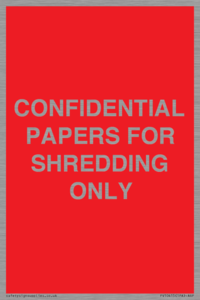 CONFIDENTIAL PAPERS FOR SHREDDING ONLY